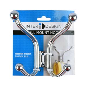 Interdesign York Lyra Wall Mount Quad Hook Silver Small/Medium Interdesign York Lyra Wall Mount Quad Hook Silver Small/Medium